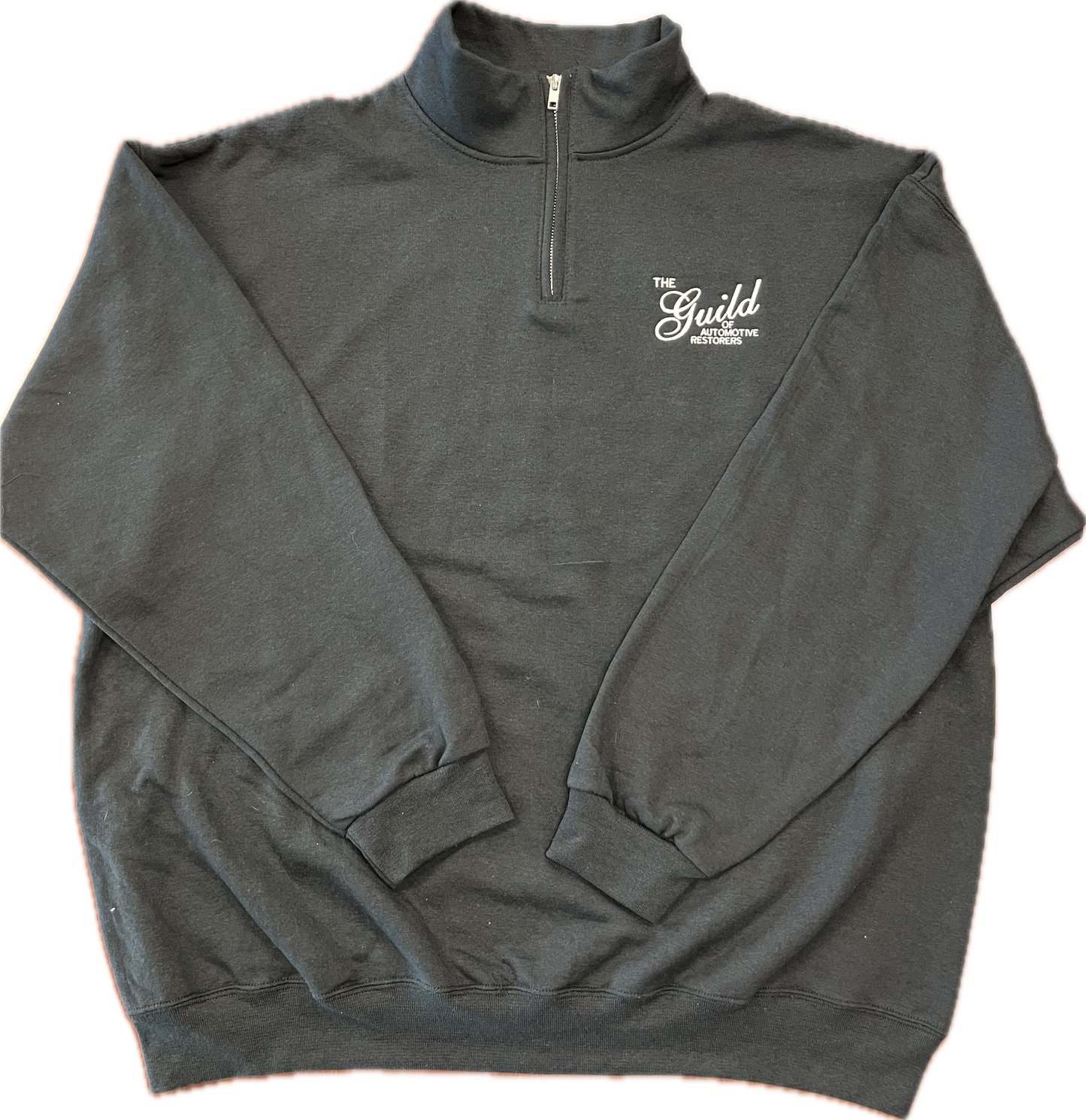 Guild Embroidered Logo Half Zip Sweater -Black