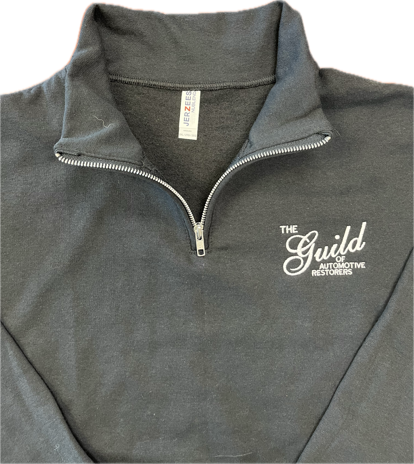Guild Embroidered Logo Quarter Zip Sweater -Black